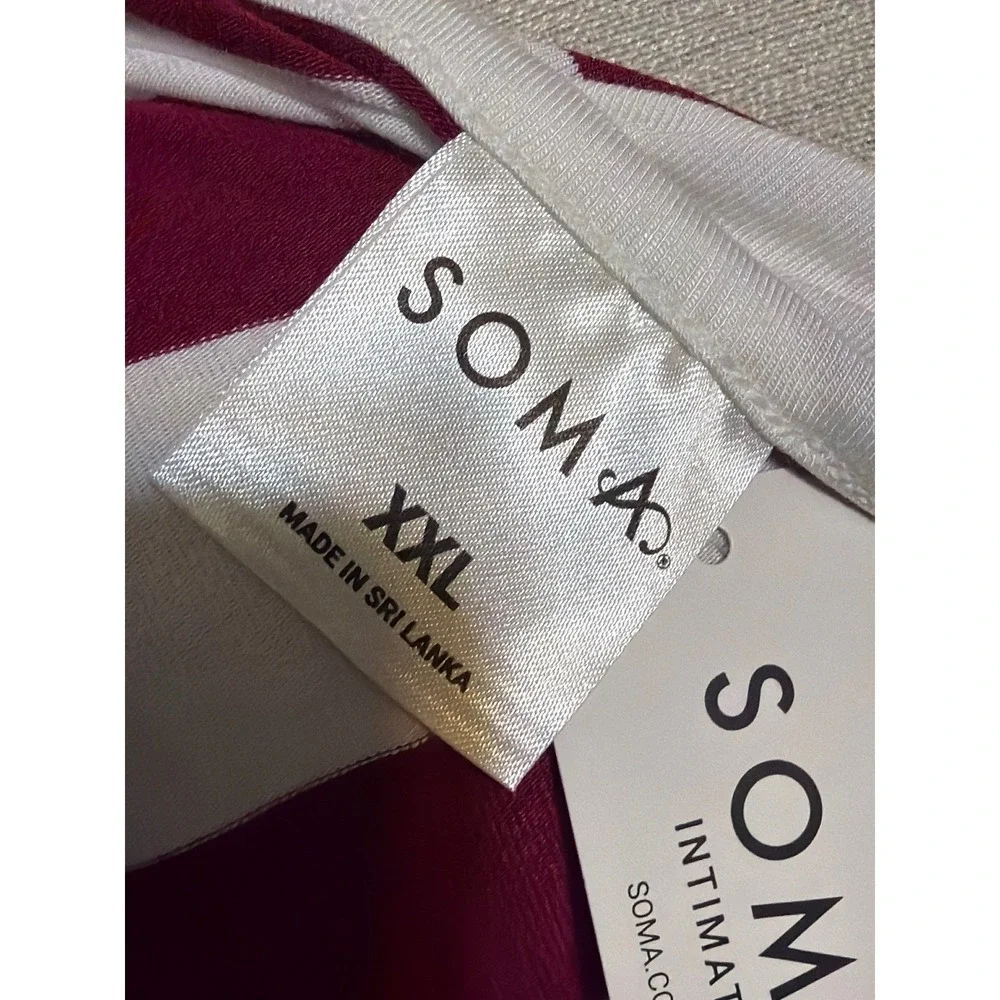 Soma Cool Nights Faux Pocket Tank Beyond Stripe Red Beauty XXL 570309233 NEW